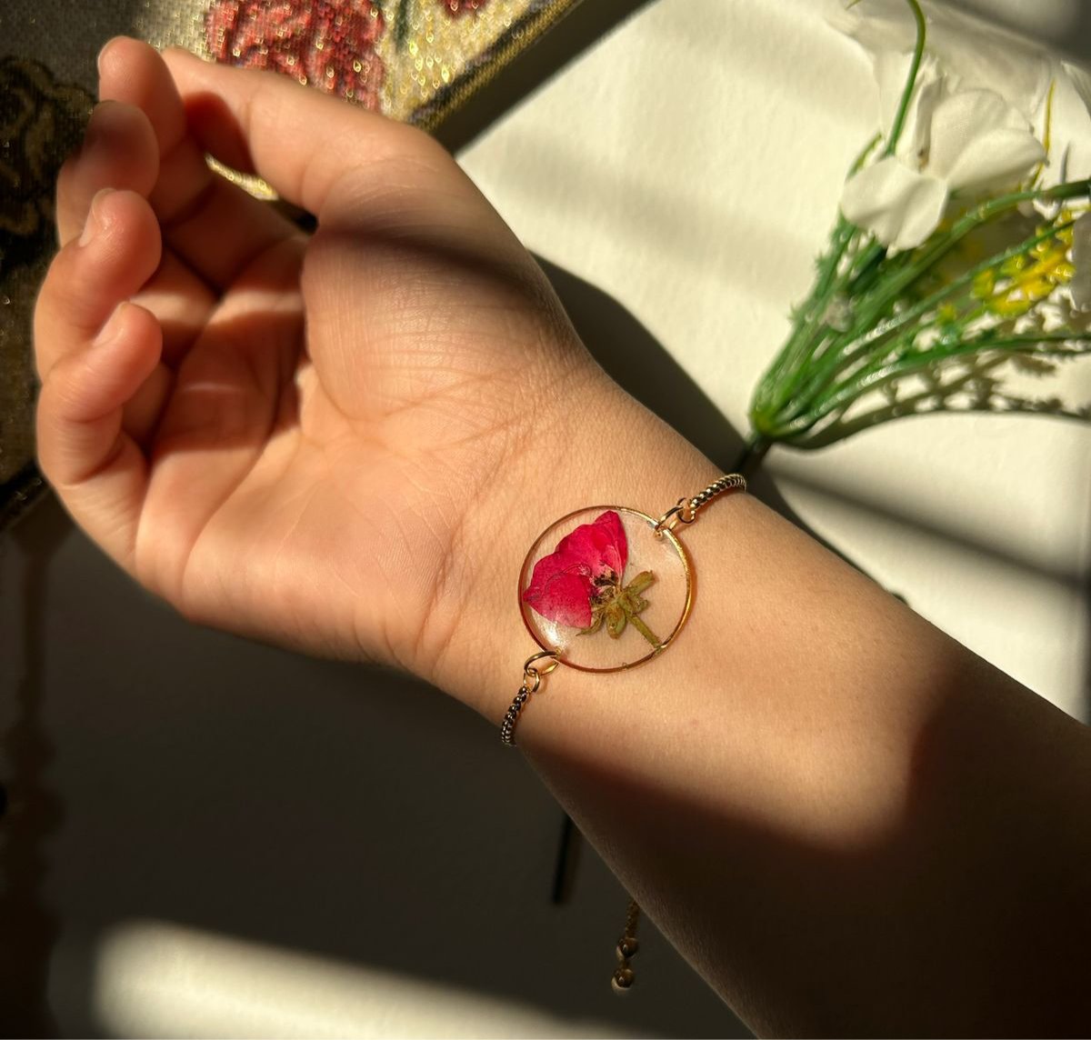 Pressed Rose Bracelet