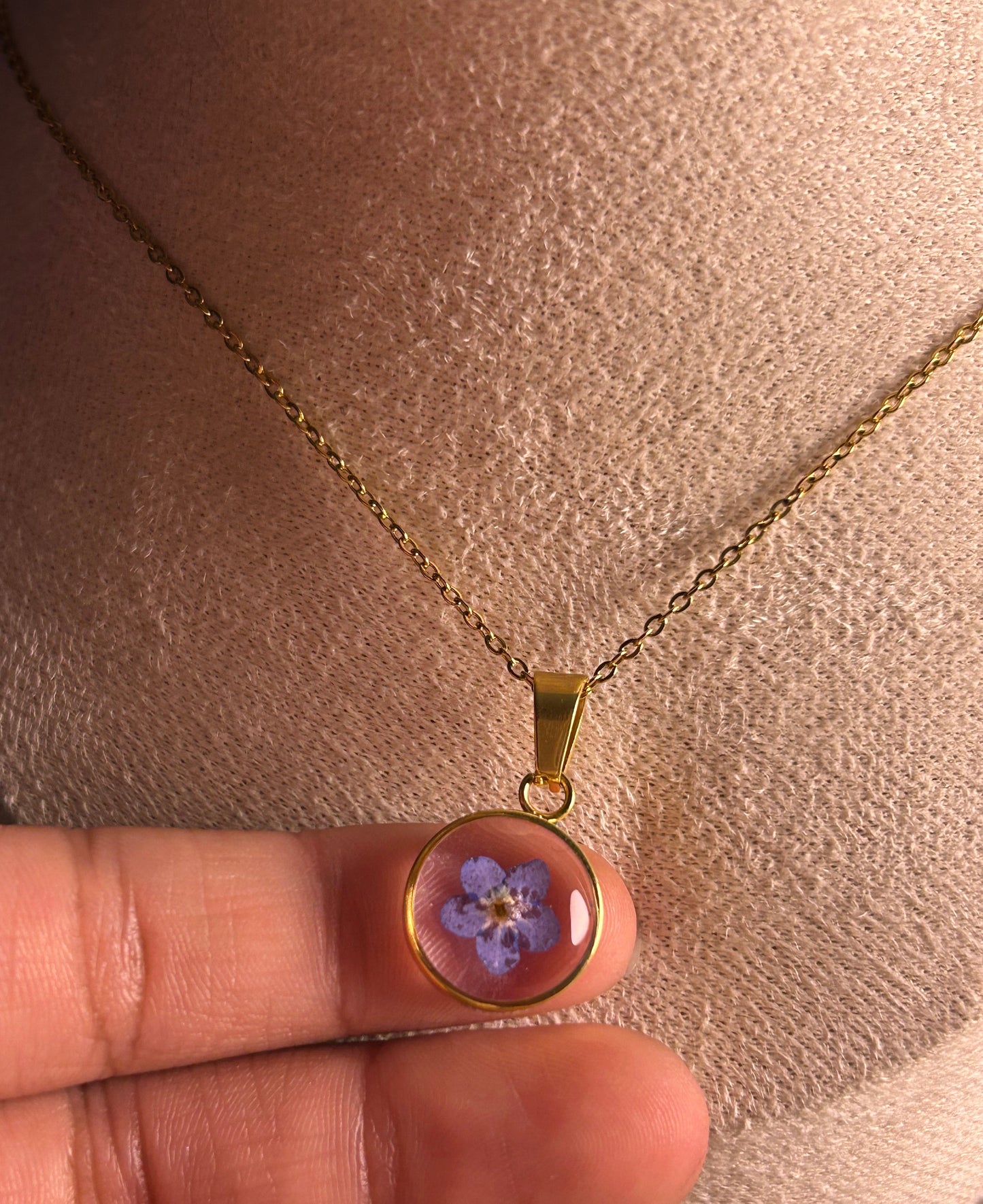 Forget Me Not Necklace - Round