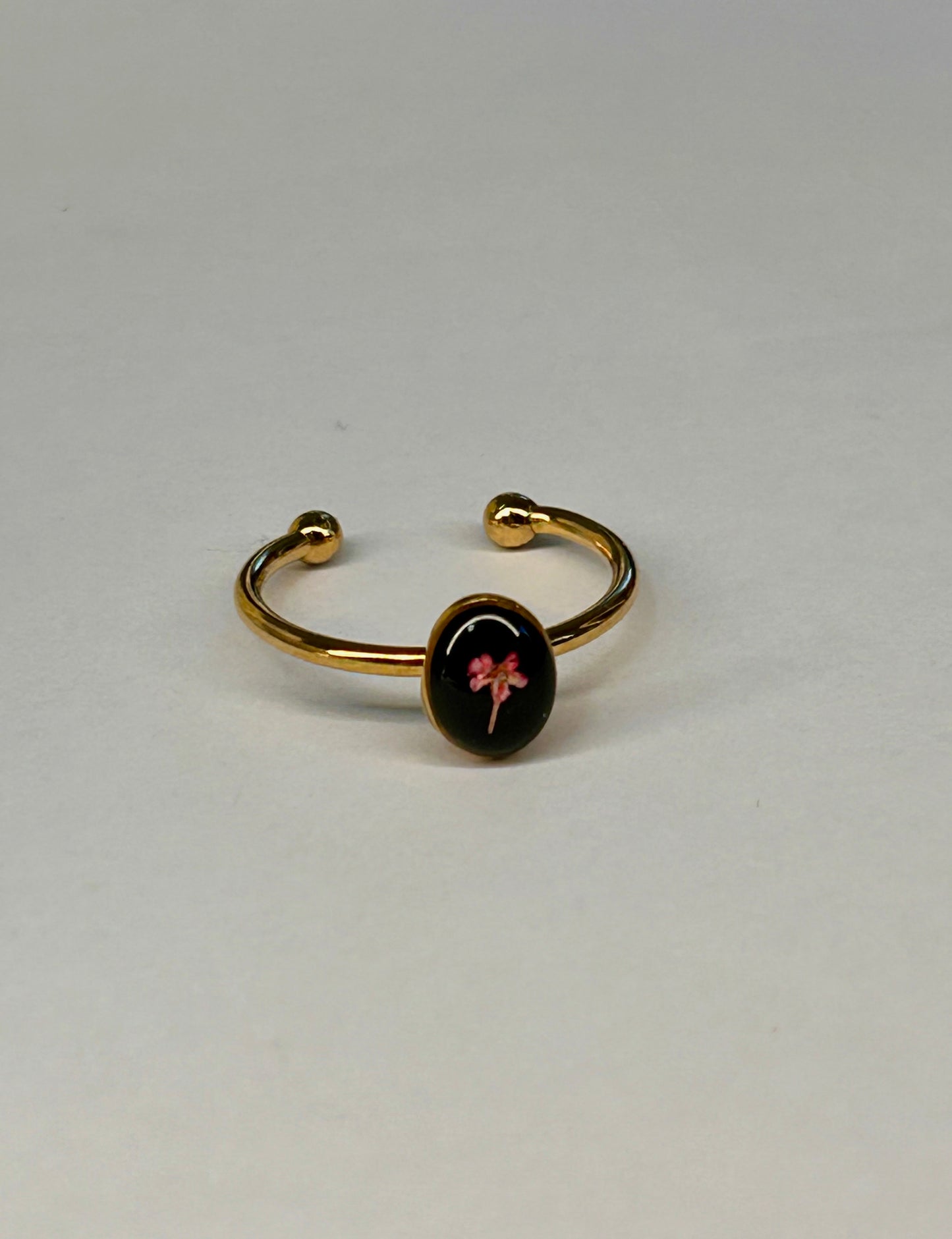 Mini Oval Ring - Queen Anne’s Lace - Adjustable