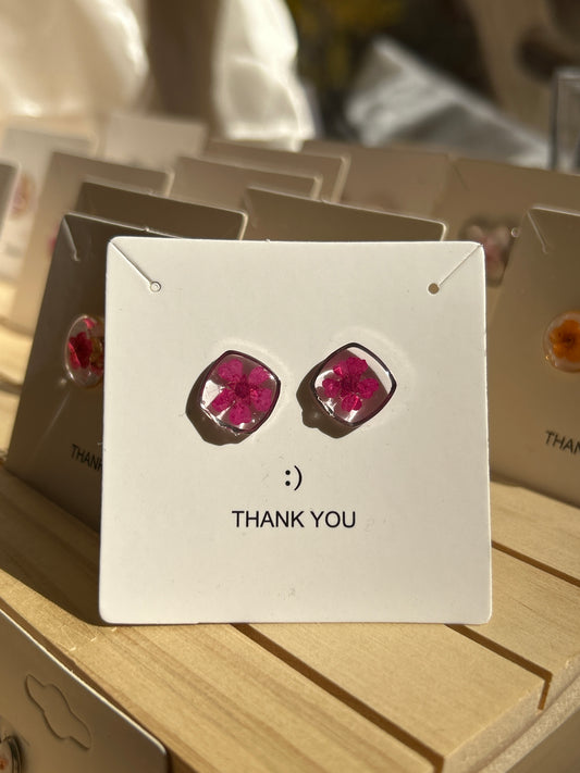 Pink Plum Blossom Studs