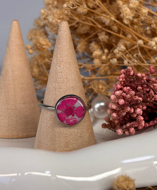 Pink Plum Blossom Ring - Adjustable