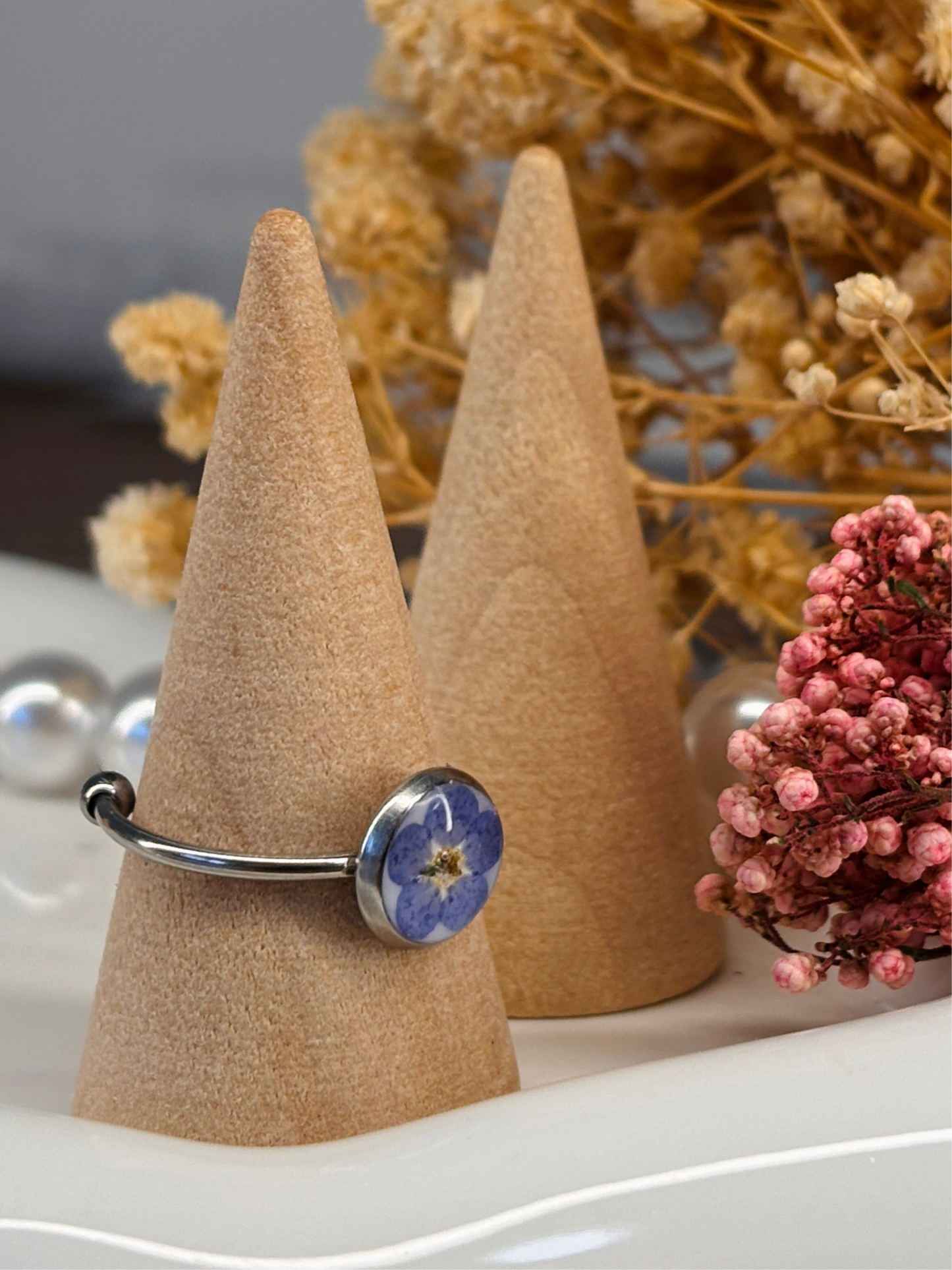 Forget-Me-Not Ring - Round Adjustable