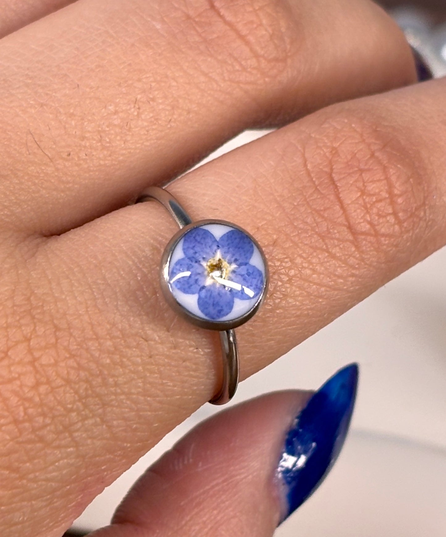 Forget-Me-Not Ring - Round Adjustable
