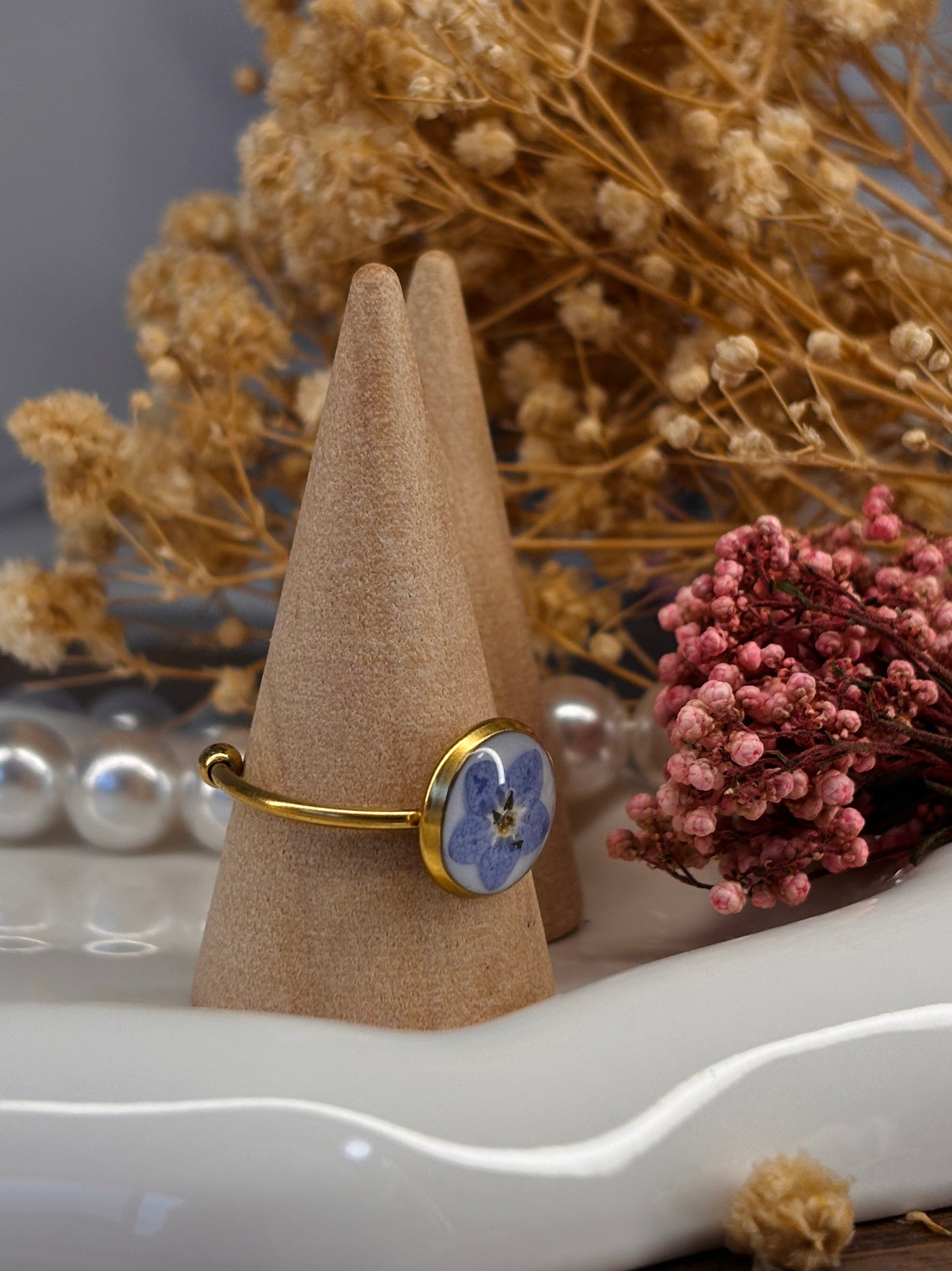 Forget-Me-Not Ring - Round Adjustable