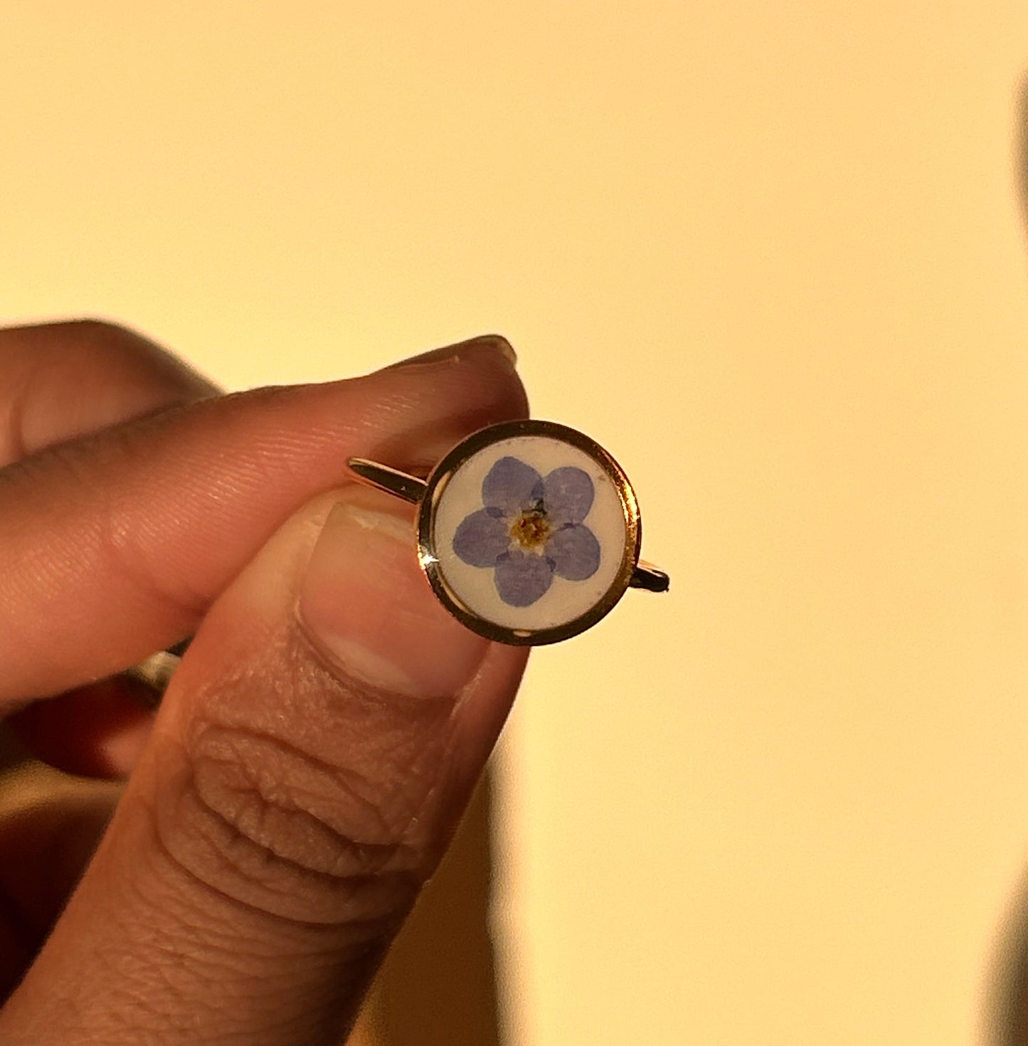 Forget-Me-Not Ring - Round Adjustable